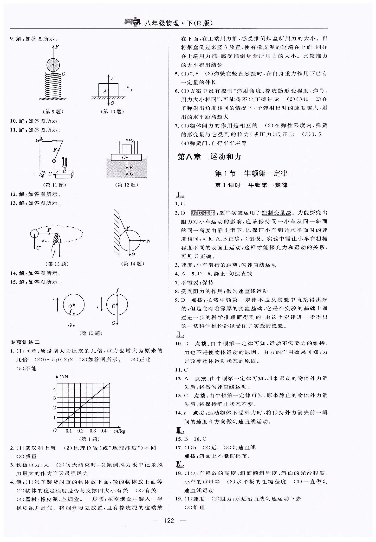 典中点-综合应用创新题-荣德基初中系列八年级下物理龙门书局 第七章　力 [3]