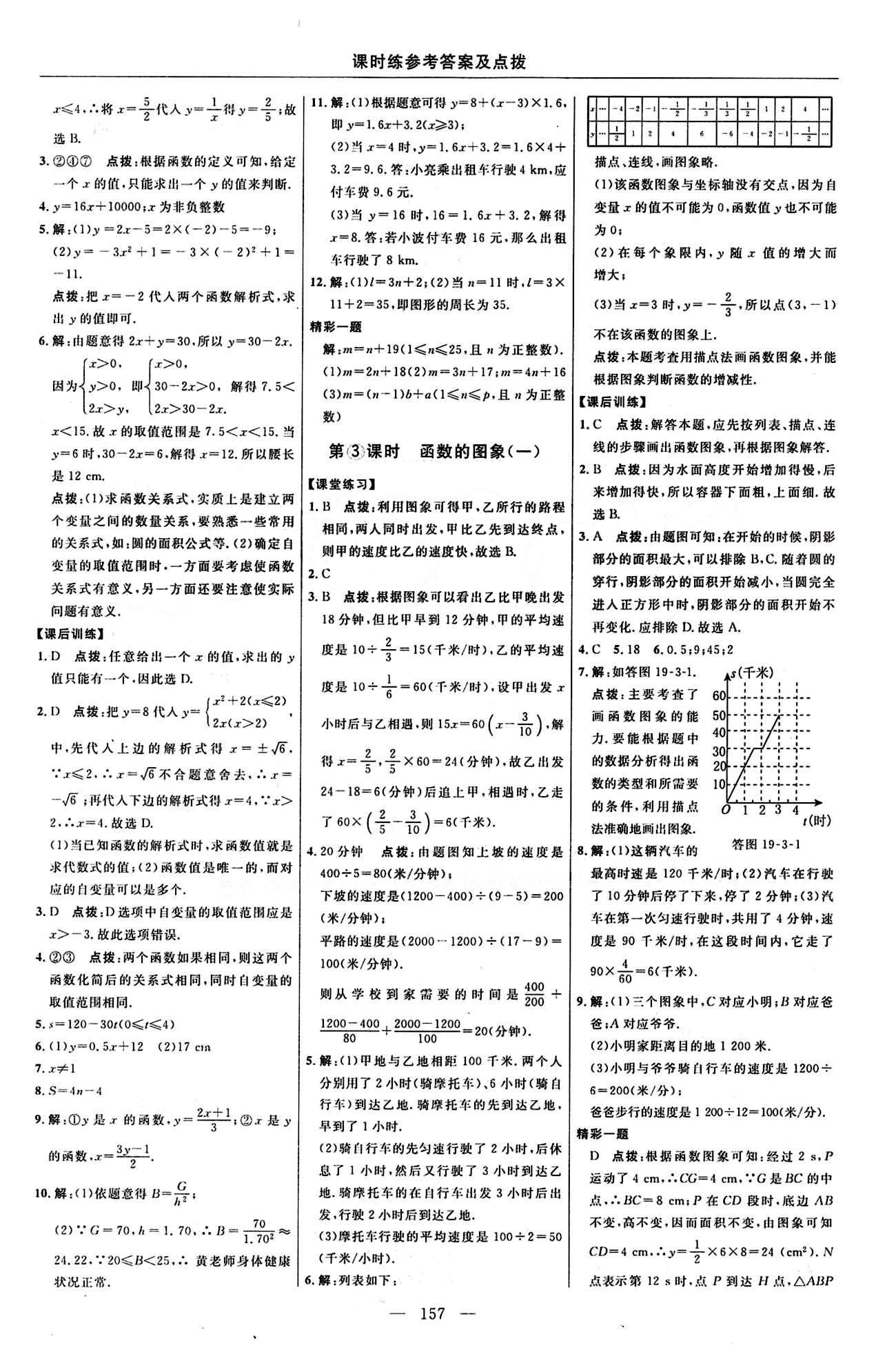 2016 年點(diǎn)撥訓(xùn)練八年級(jí)數(shù)學(xué)下冊(cè)人教版 課時(shí)練答案與點(diǎn)撥 [17]