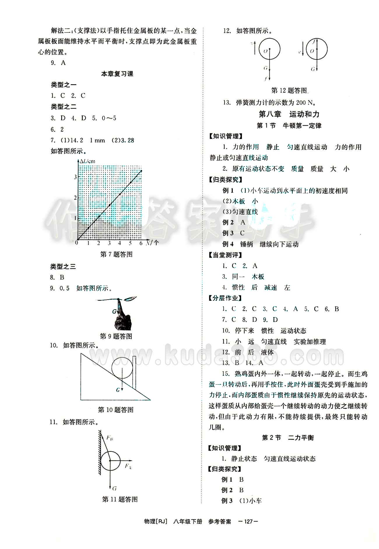 2015 全效學習 提升版 導學練創(chuàng)評八年級下物理安徽教育出版社 第八章　運動和力 [1]