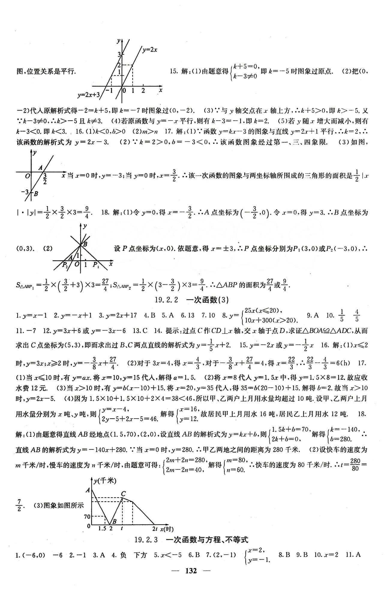 2015春 課堂點(diǎn)睛 點(diǎn)準(zhǔn)點(diǎn)透點(diǎn)精八年級下數(shù)學(xué)希望出版社 第十九章　一次函數(shù) [3]