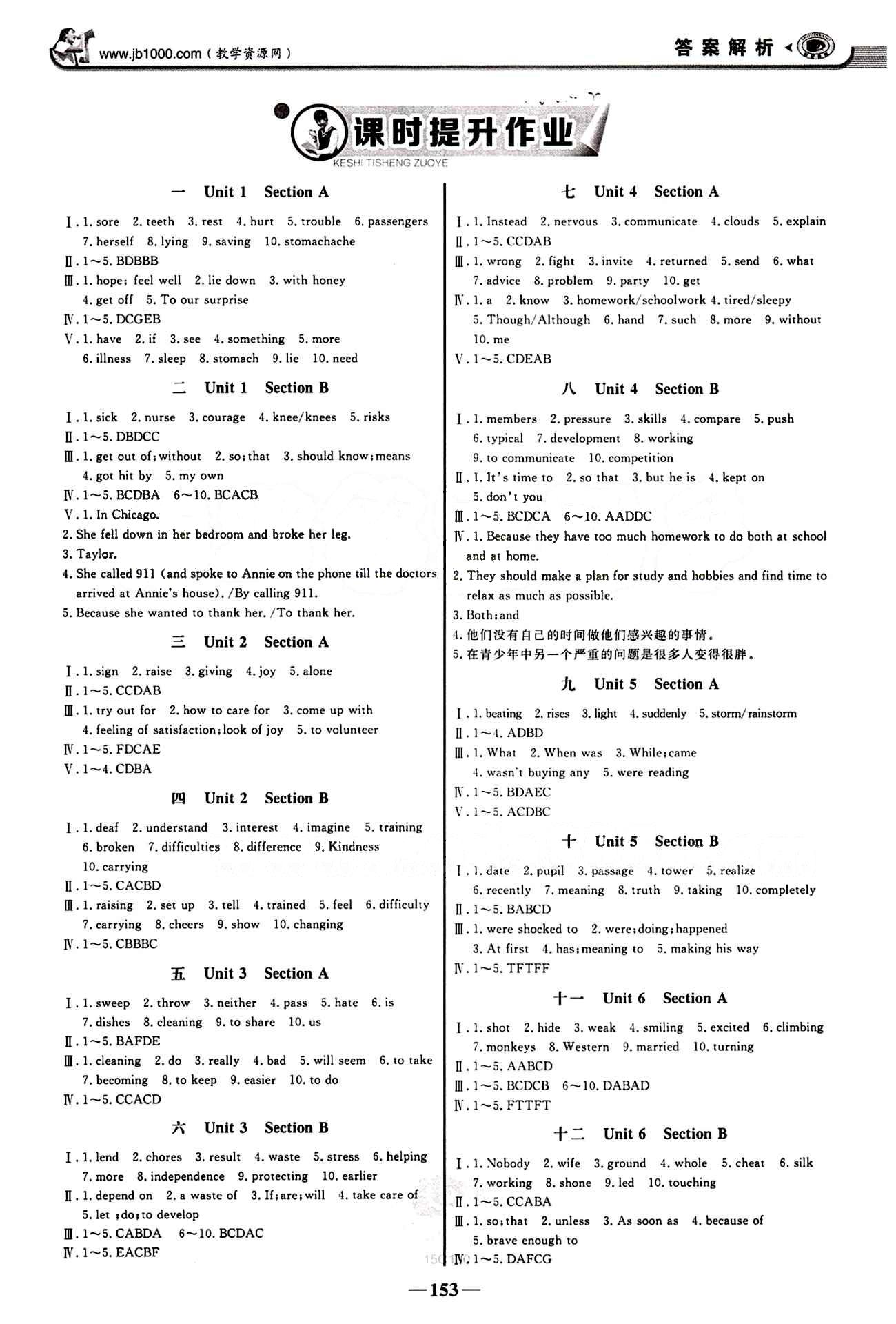 2015最版 世紀金榜 金榜學案八年級下英語浙江科學技術出版社 課時提升作業(yè) [1]