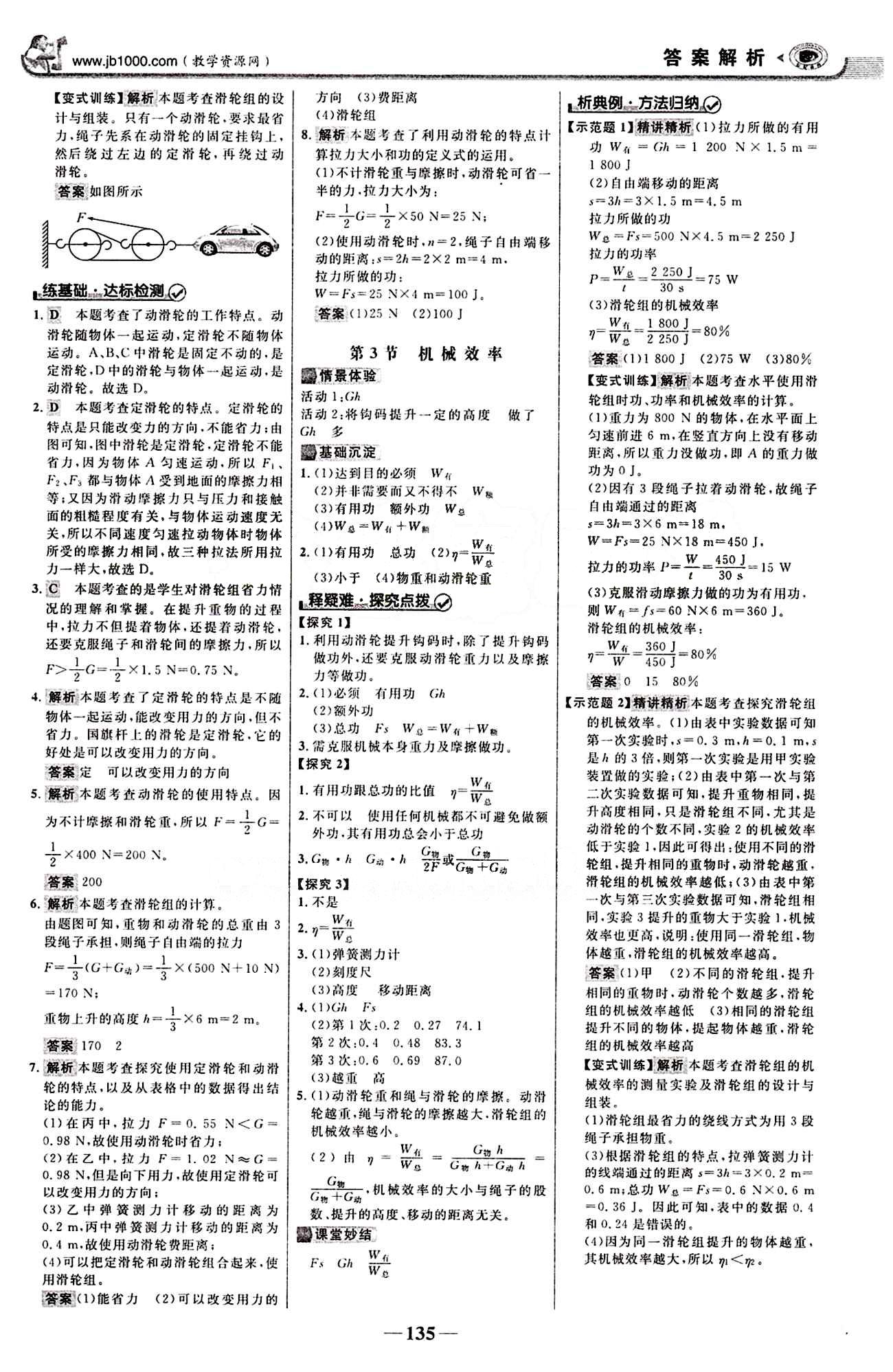 2015最新版 世紀(jì)金榜 金榜學(xué)案八年級下物理浙江科學(xué)技術(shù)出版社 第十二章　簡單機(jī)械 [3]