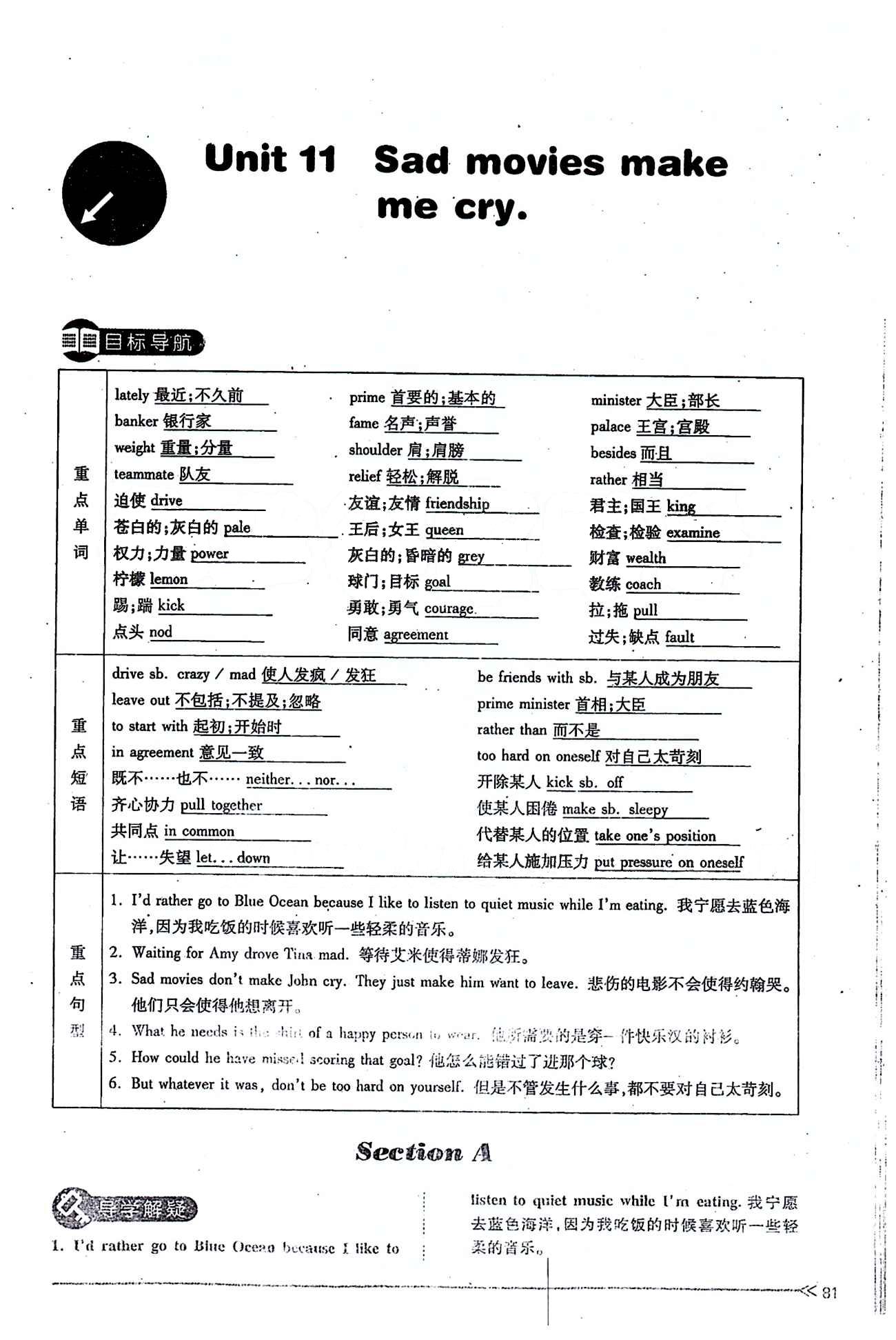 一課一練創(chuàng)新練習(xí)九年級全英語江西人民出版社 Unit 11 [1]