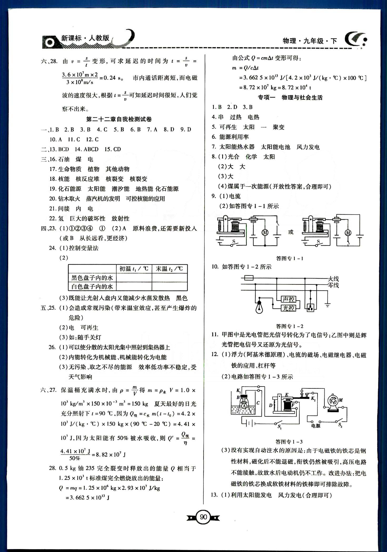 贏在新課堂九年級下物理東方出版社 自我檢查試卷 [3]