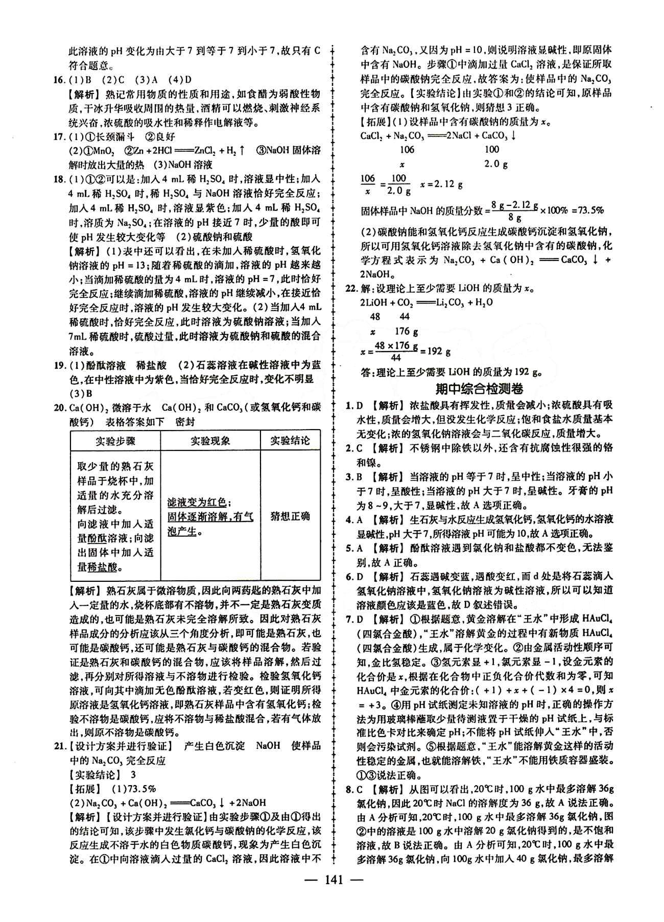 2015創(chuàng)優(yōu)作業(yè) 導學練九年級下化學新疆人民出版社 活頁創(chuàng)優(yōu)檢測卷 [5]