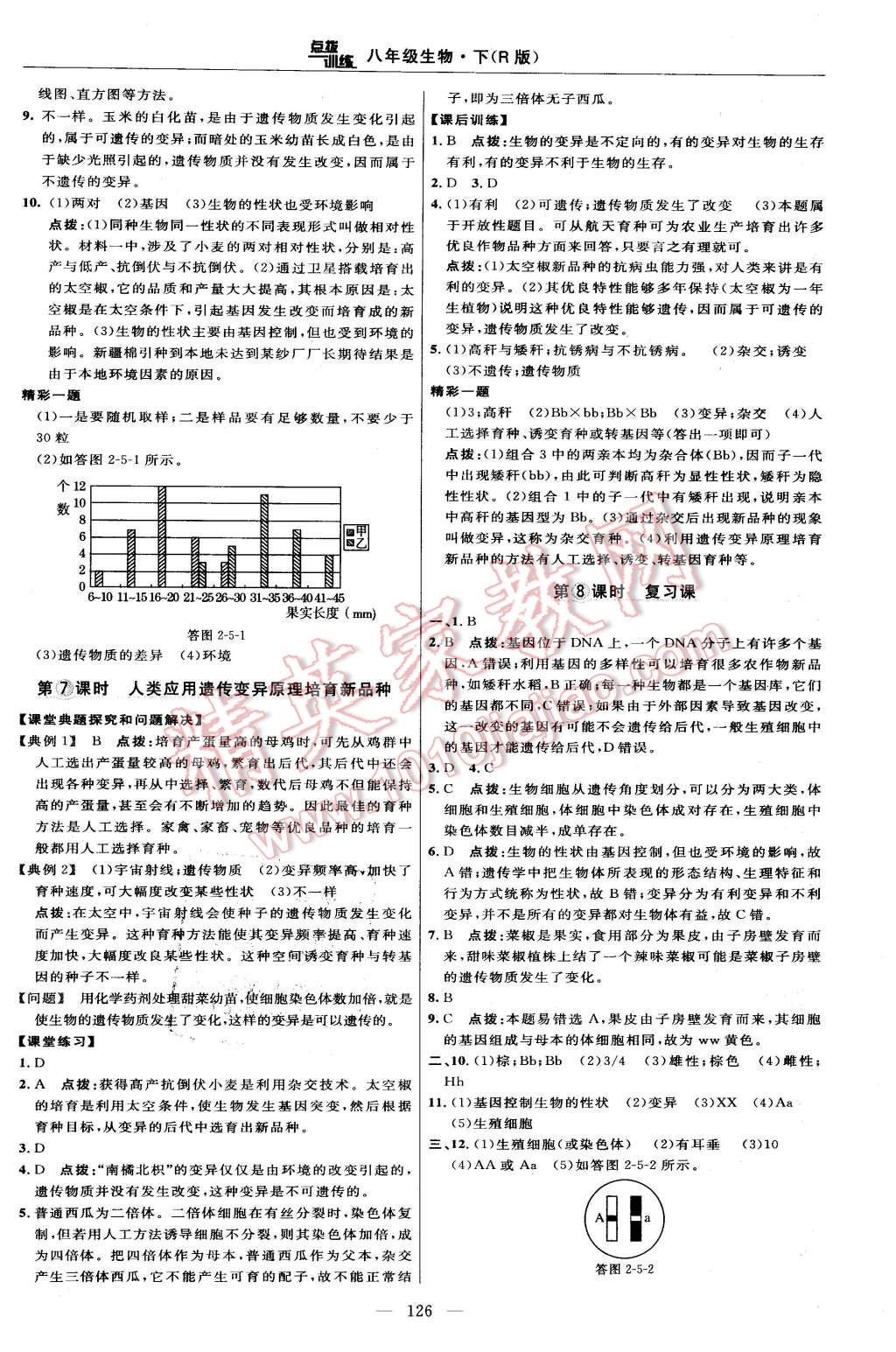 2016年點(diǎn)撥訓(xùn)練八年級(jí)生物下冊(cè)人教版 第16頁(yè)