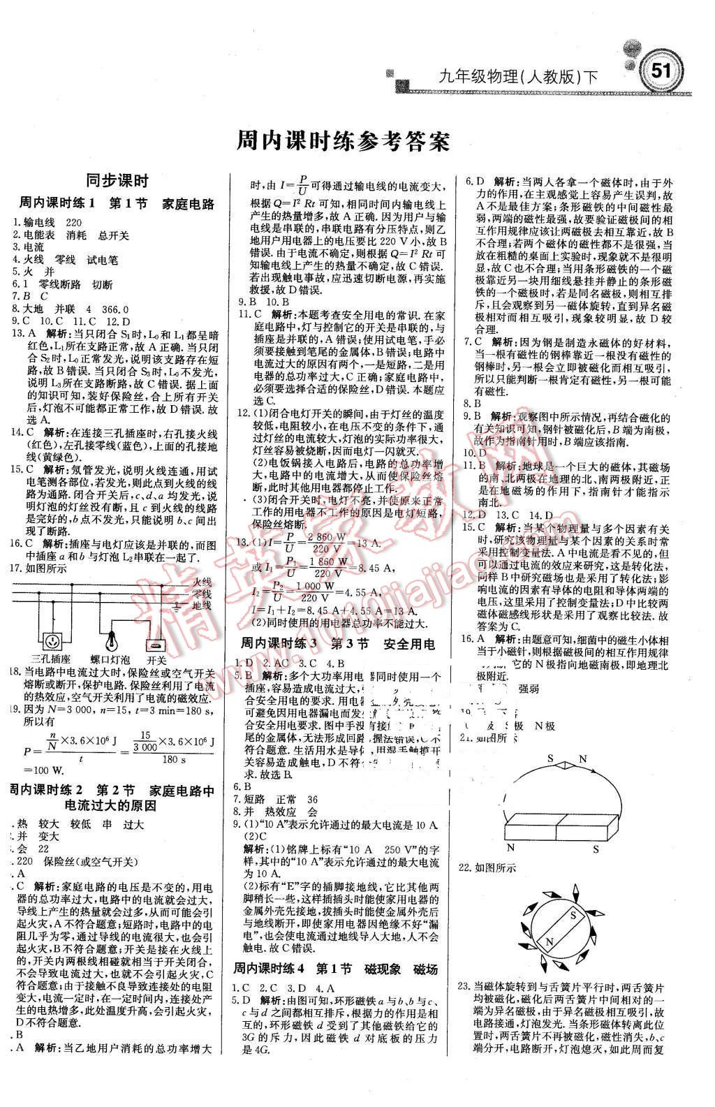 2016年輕巧奪冠周測月考直通中考九年級物理下冊人教版 第1頁