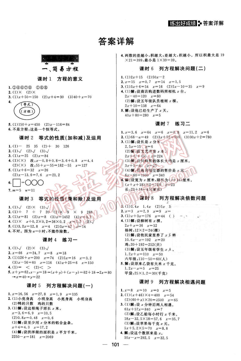 2016年练出好成绩五年级数学下册苏教版 第1页