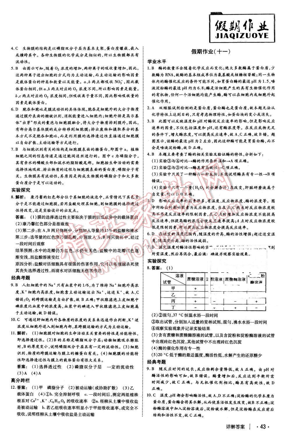 2016年金版新学案冬之卷假期作业高一生物 第6页