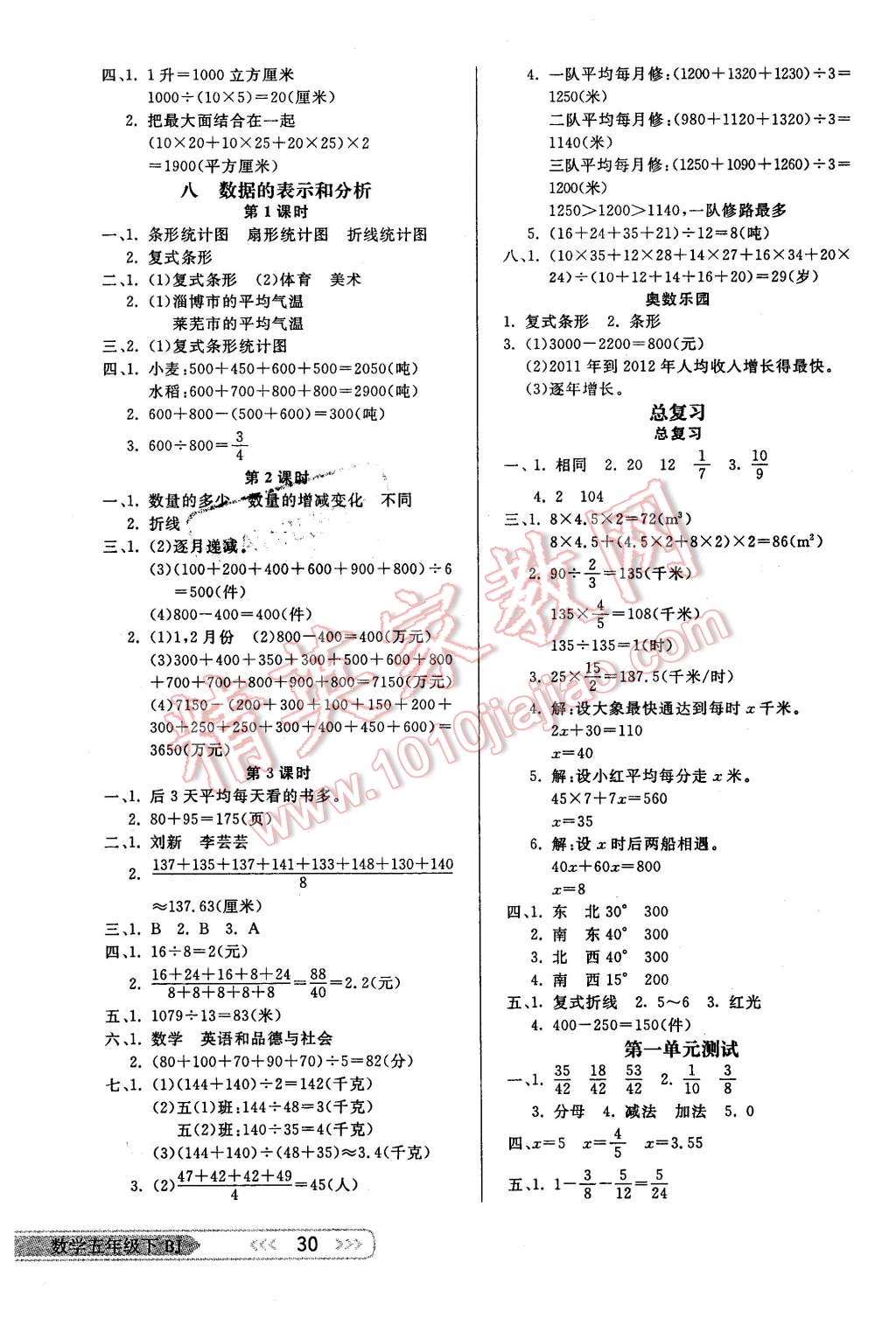 2016年小學(xué)生學(xué)習(xí)樂園隨堂練五年級數(shù)學(xué)下冊北師大版 第6頁