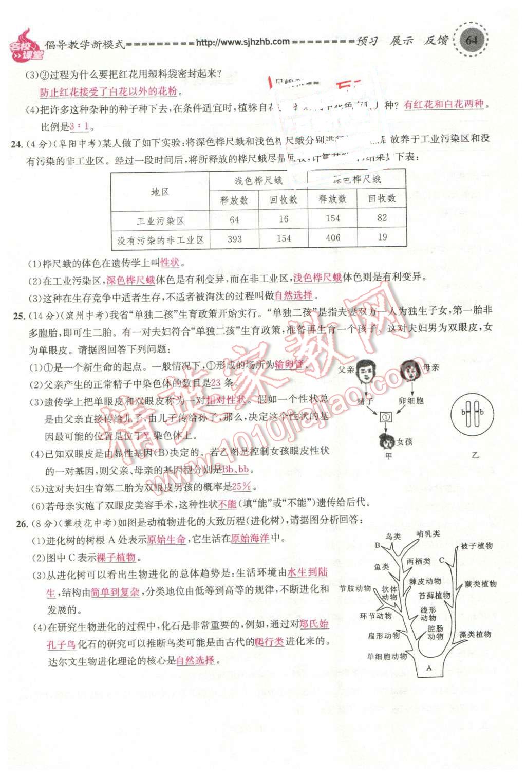 2016年名校課堂滾動學(xué)習(xí)法八年級生物下冊人教版 第20頁