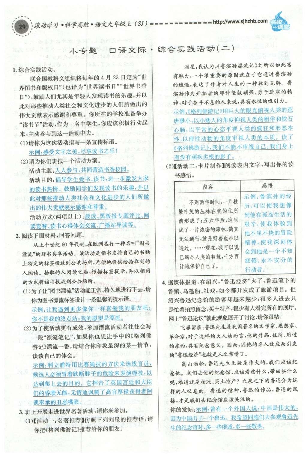 2015年名校課堂滾動學(xué)習(xí)法九年級語文上冊蘇教版 第二單元第155頁