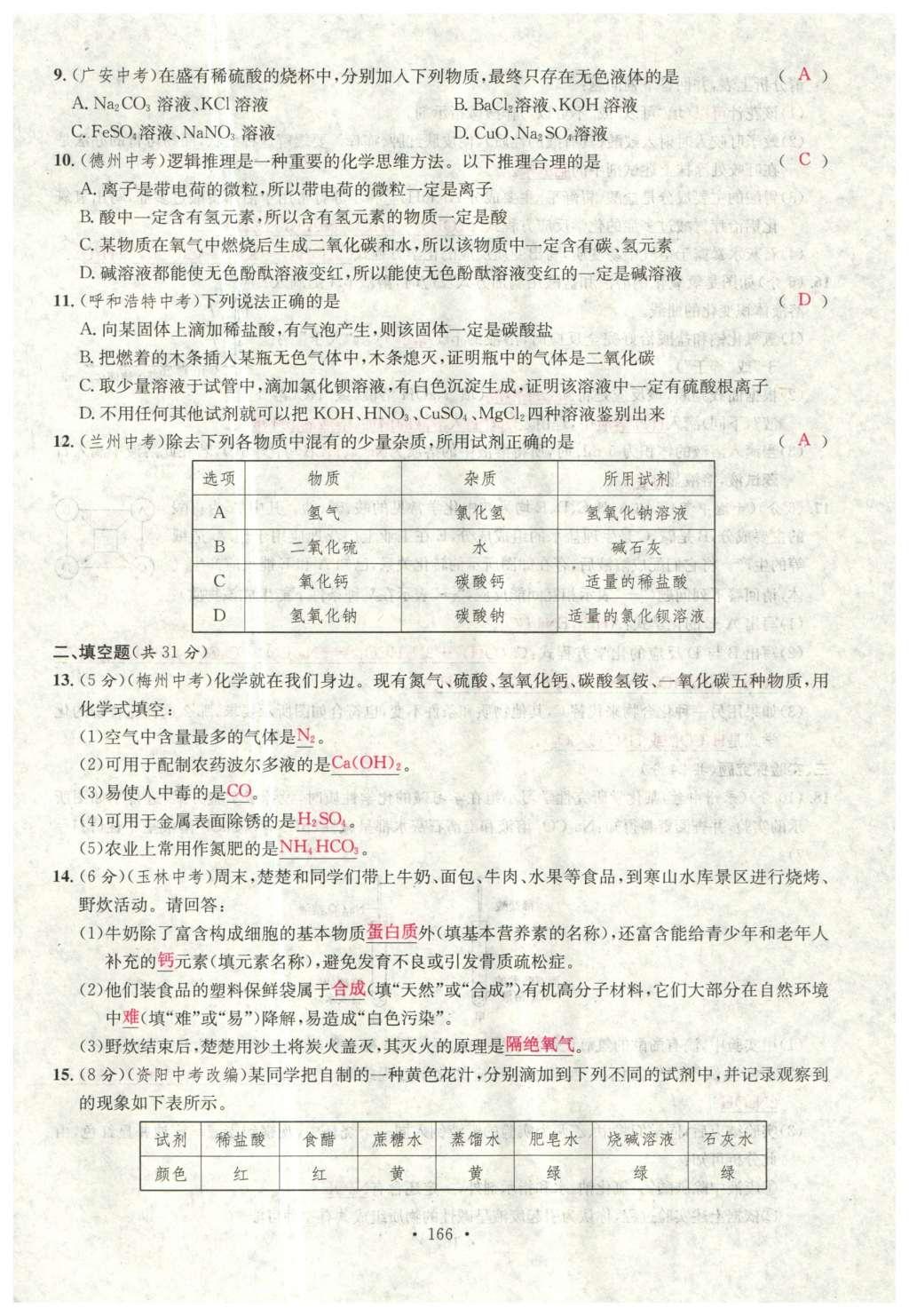 2015年名校課堂滾動學(xué)習(xí)法九年級化學(xué)全一冊人教版云南專版 綜合測試第38頁