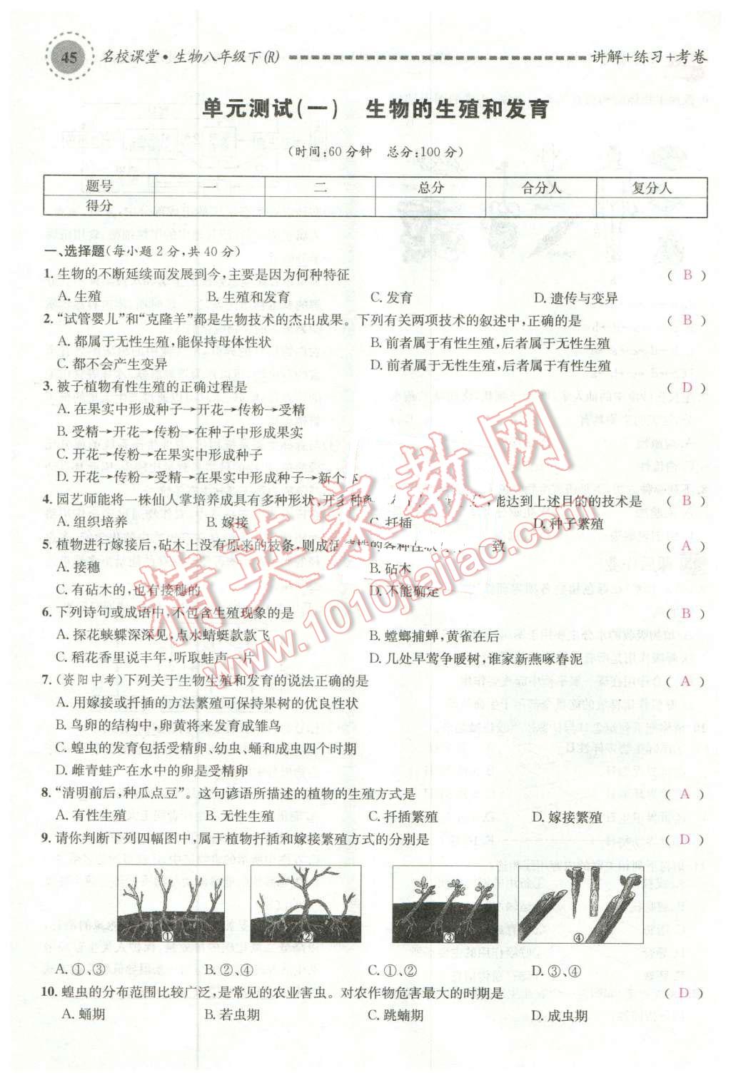 2016年名校課堂滾動(dòng)學(xué)習(xí)法八年級(jí)生物下冊(cè)人教版 第1頁