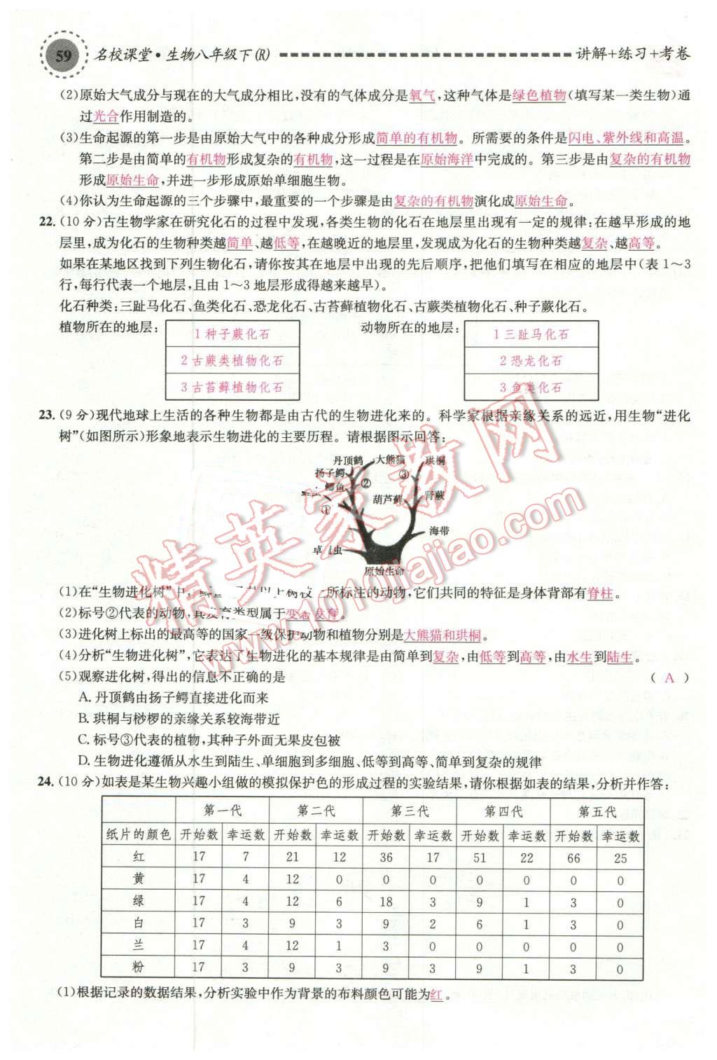 2016年名校課堂滾動學(xué)習(xí)法八年級生物下冊人教版 第15頁