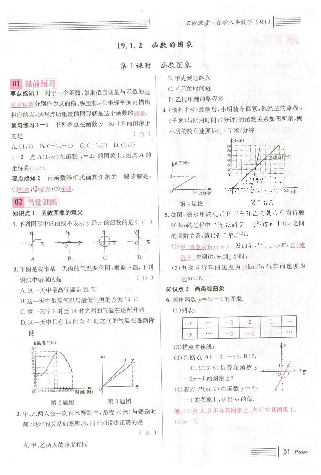 2016年名校課堂滾動學(xué)習(xí)法八年級數(shù)學(xué)下冊人教版云南專版 第十九章 一次函數(shù)第79頁