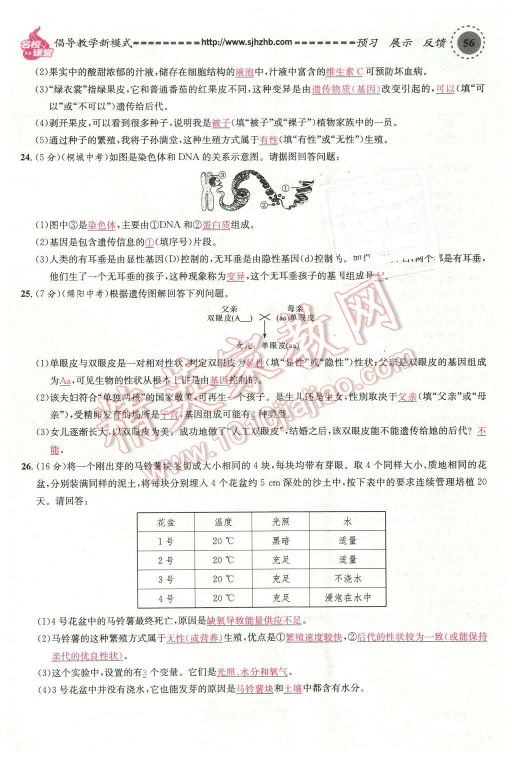 2016年名校課堂滾動學(xué)習(xí)法八年級生物下冊人教版 第12頁