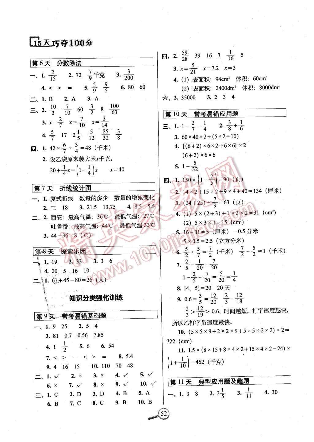 2016年15天巧奪100分五年級數(shù)學(xué)下冊冀教版 第2頁