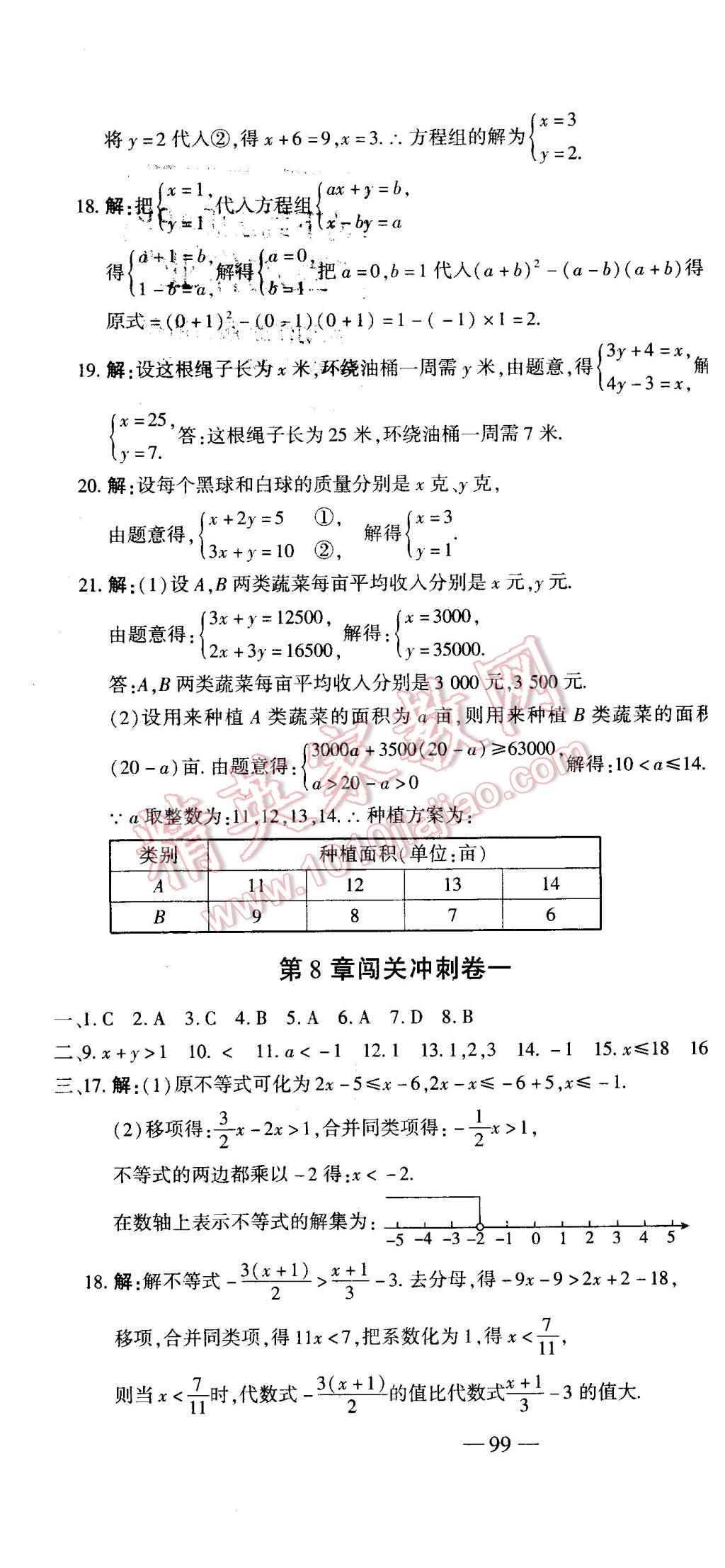 2016年全能闖關(guān)沖刺卷七年級數(shù)學下冊華師大版 第4頁