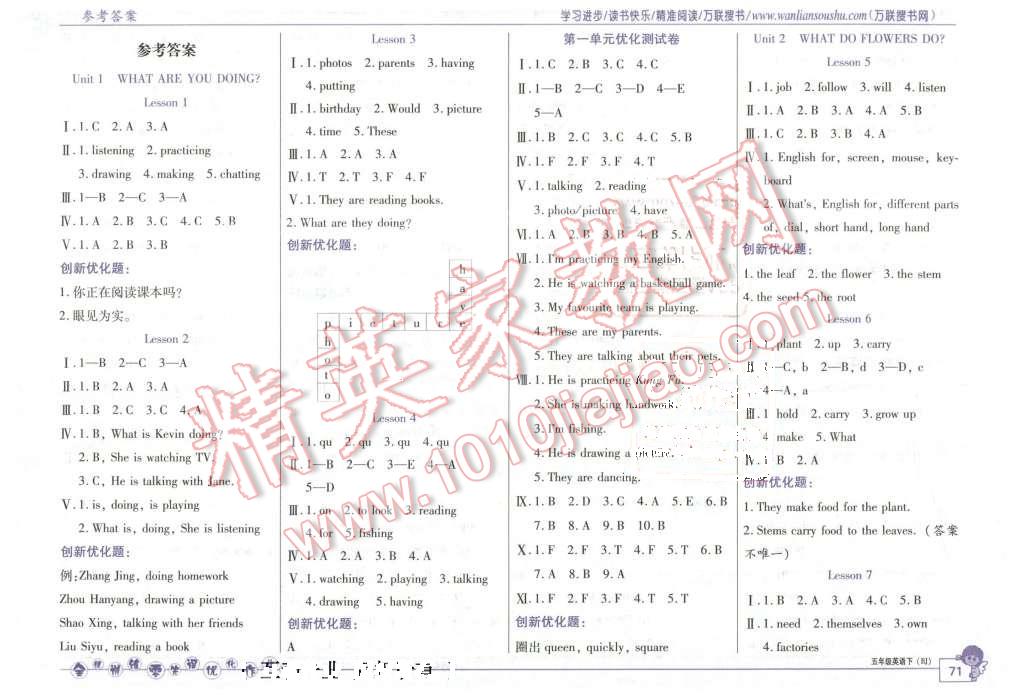 2016年全優(yōu)訓(xùn)練零失誤優(yōu)化作業(yè)本五年級(jí)英語(yǔ)下冊(cè)北京版 第1頁(yè)