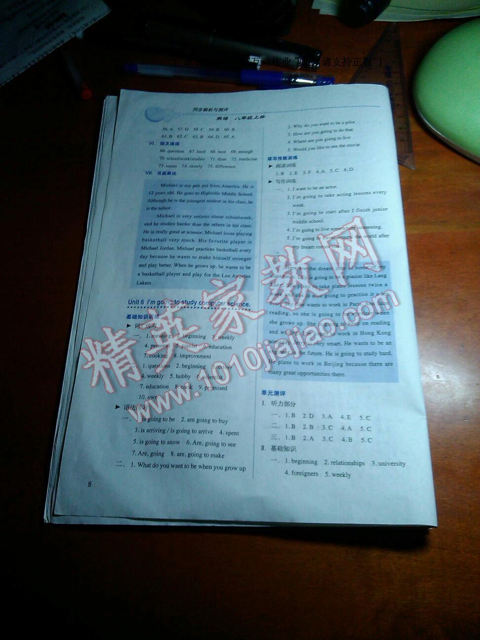 2014年人教金學(xué)典同步解析與測(cè)評(píng)八年級(jí)英語(yǔ)上冊(cè)人教版 第43頁(yè)