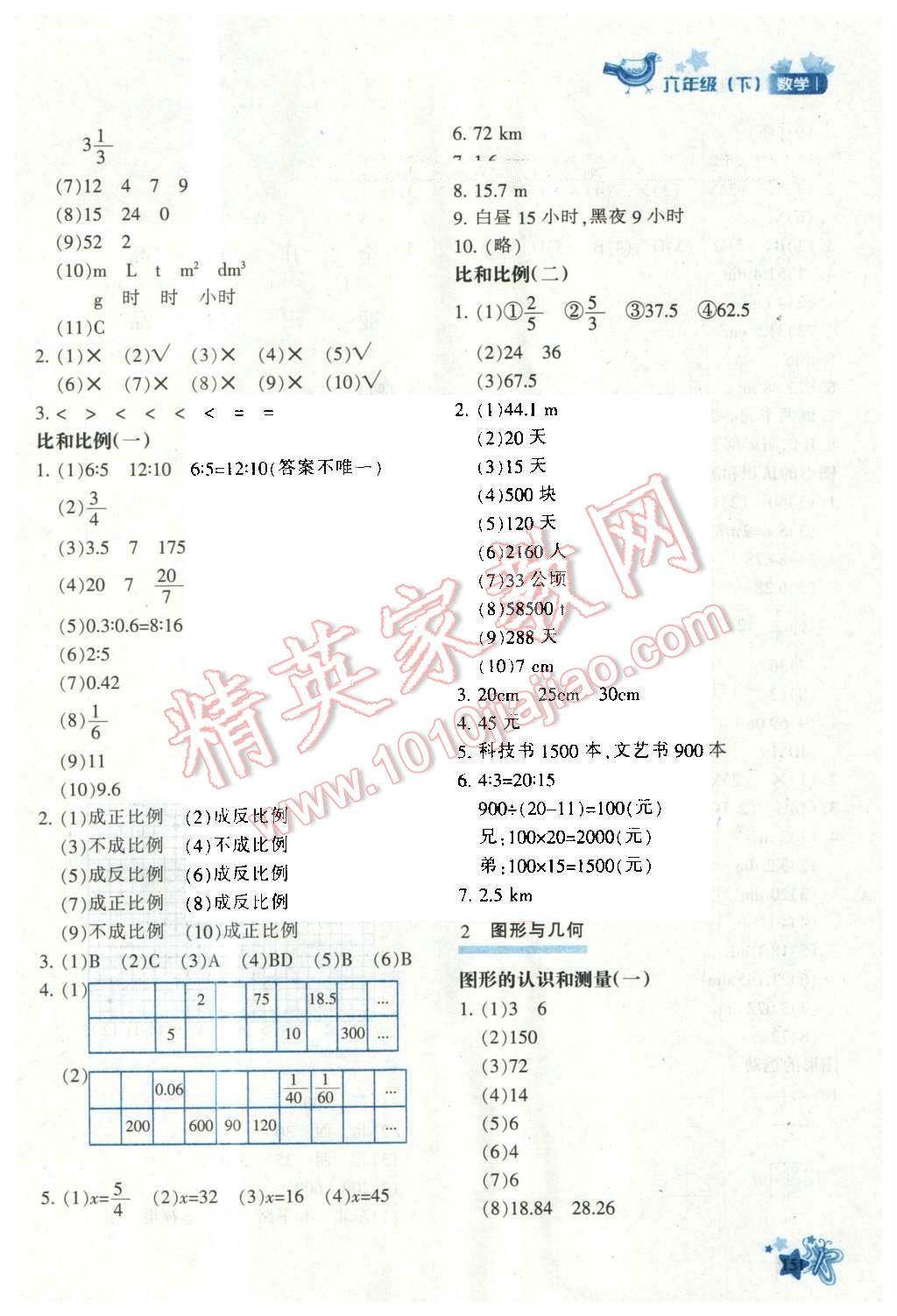 2016年新教材同步導(dǎo)學(xué)優(yōu)化設(shè)計(jì)課課練六年級(jí)數(shù)學(xué)下冊(cè) 第17頁(yè)