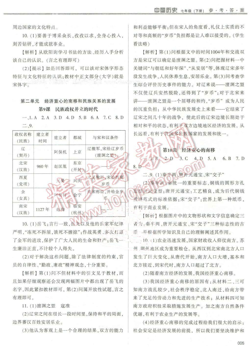 2016年学习质量监测七年级中国历史下册人教版 第5页