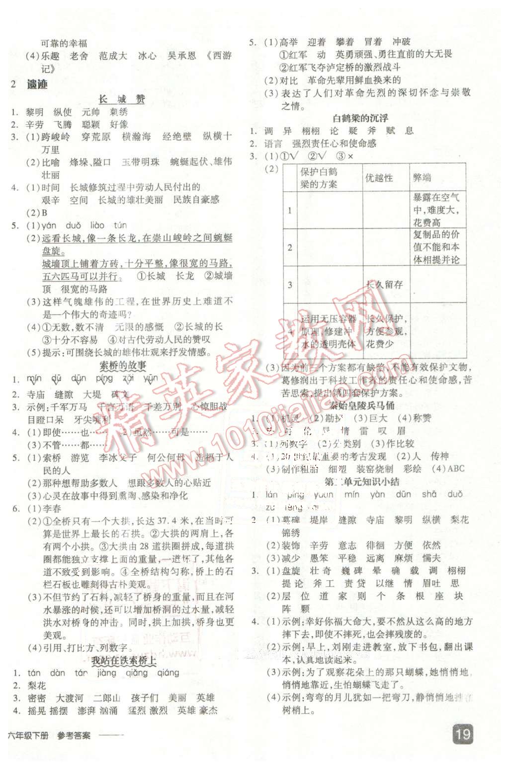 2016年全品學練考六年級語文下冊北師大版 第2頁