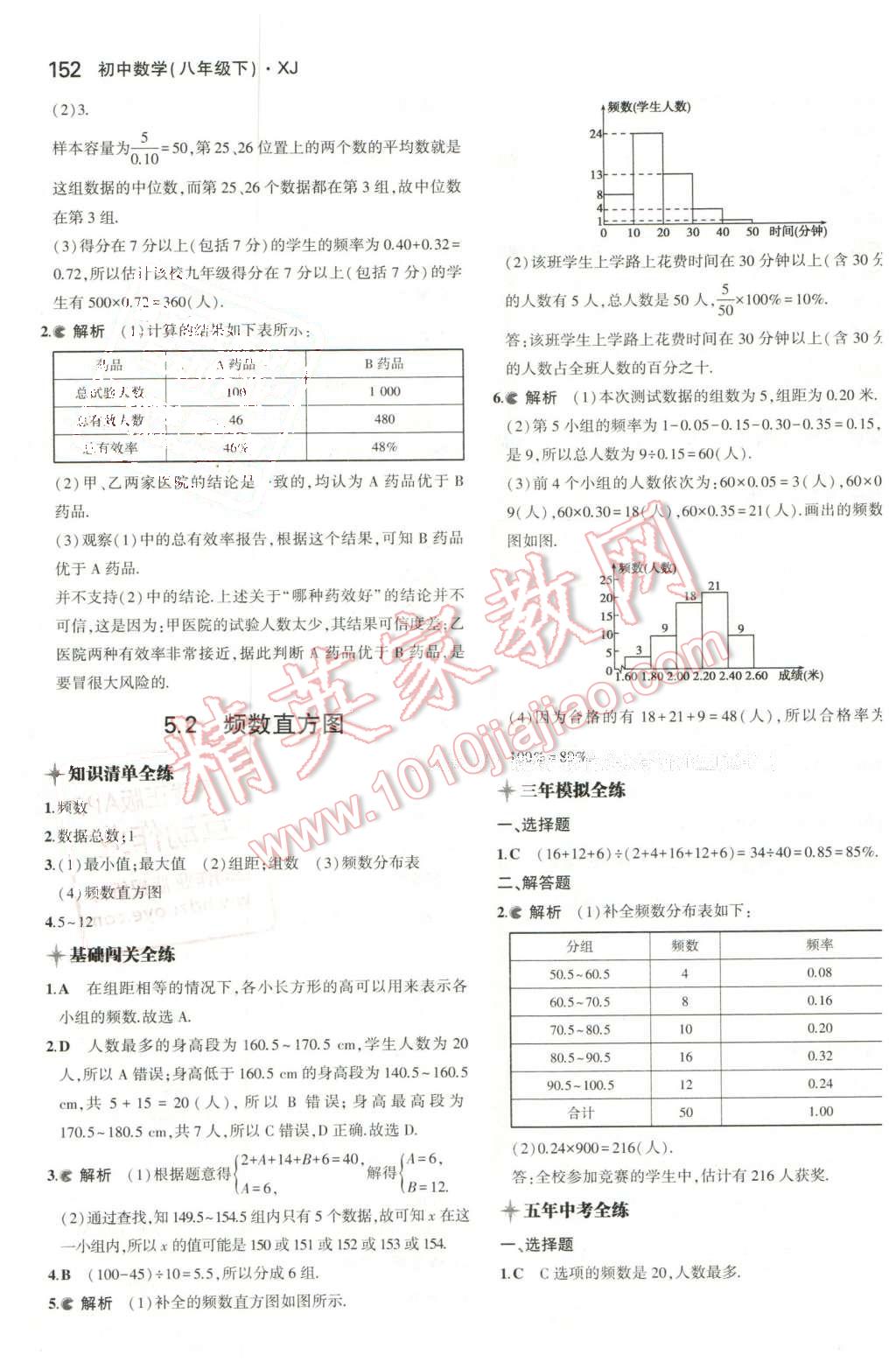 2016年5年中考3年模拟初中数学八年级下册湘教版 第43页