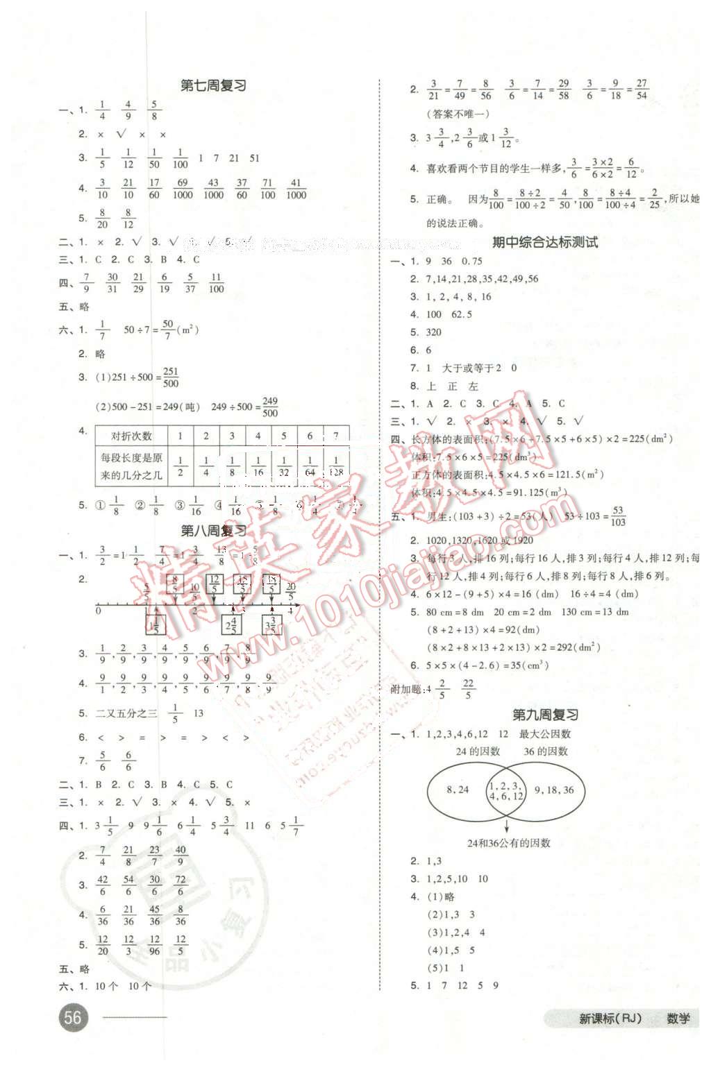 2016年全品小復(fù)習(xí)五年級(jí)數(shù)學(xué)下冊(cè)人教版 第3頁(yè)