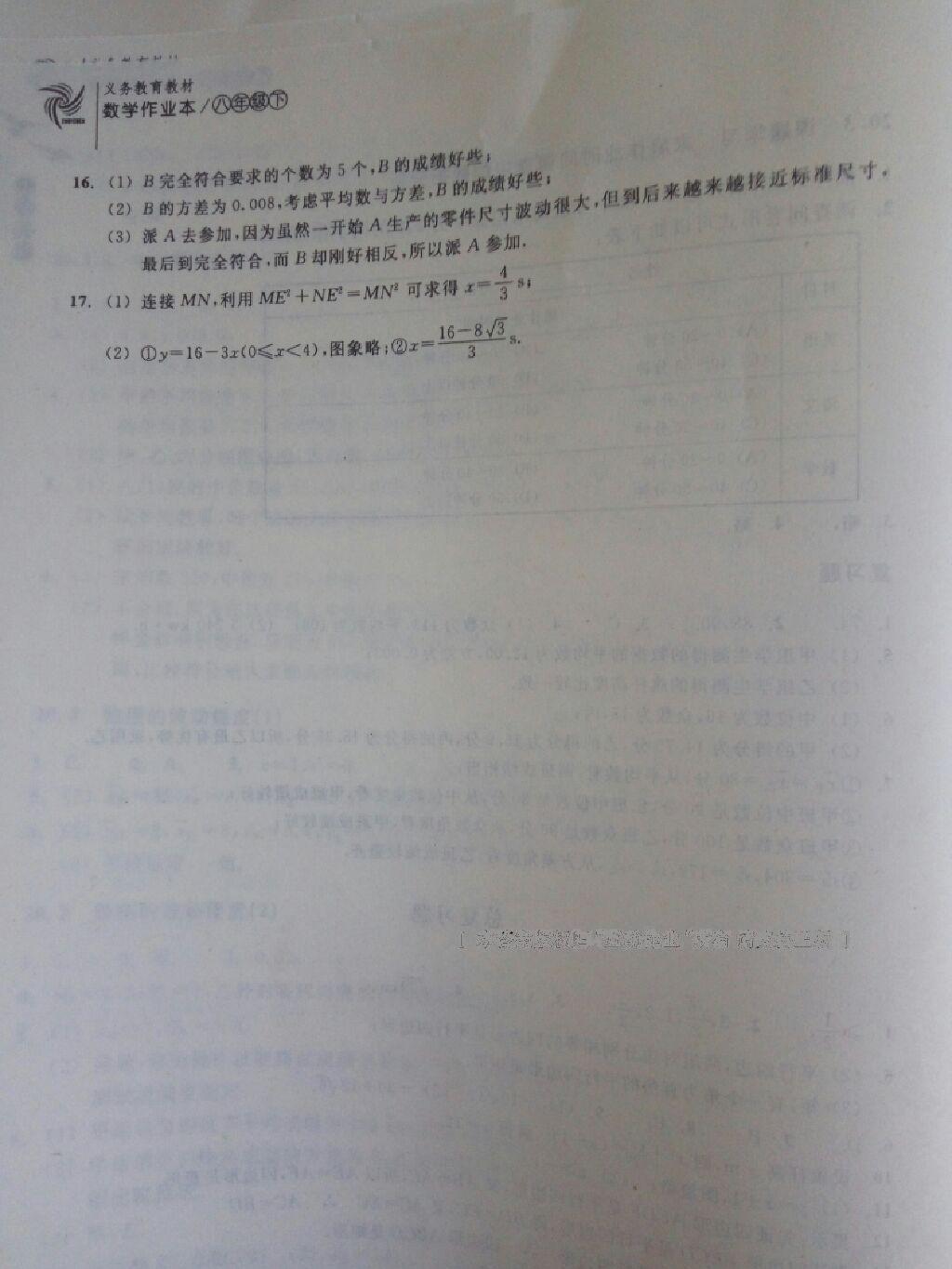 2015年作業(yè)本八年級(jí)數(shù)學(xué)下冊人教版浙江教育出版社 第28頁