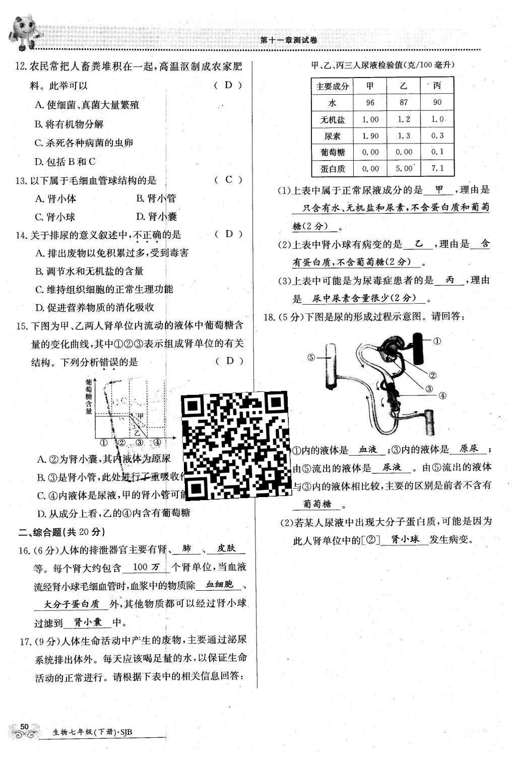 2016年金太陽導(dǎo)學(xué)案七年級生物下冊蘇教版 第50頁