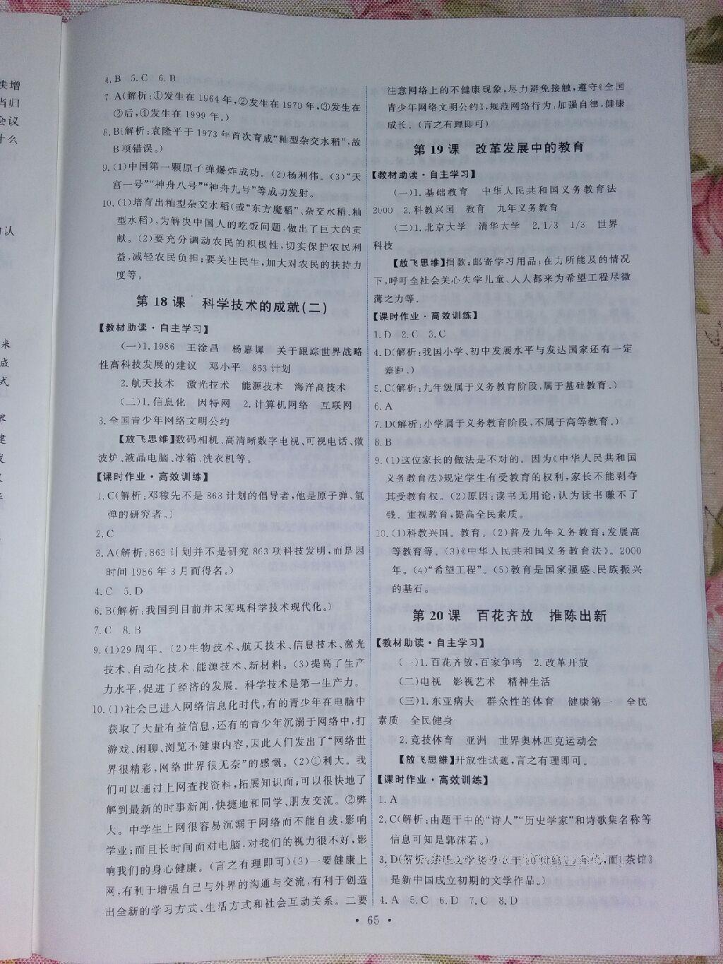 2015年能力培养与测试八年级中国历史下册人教版 第19页