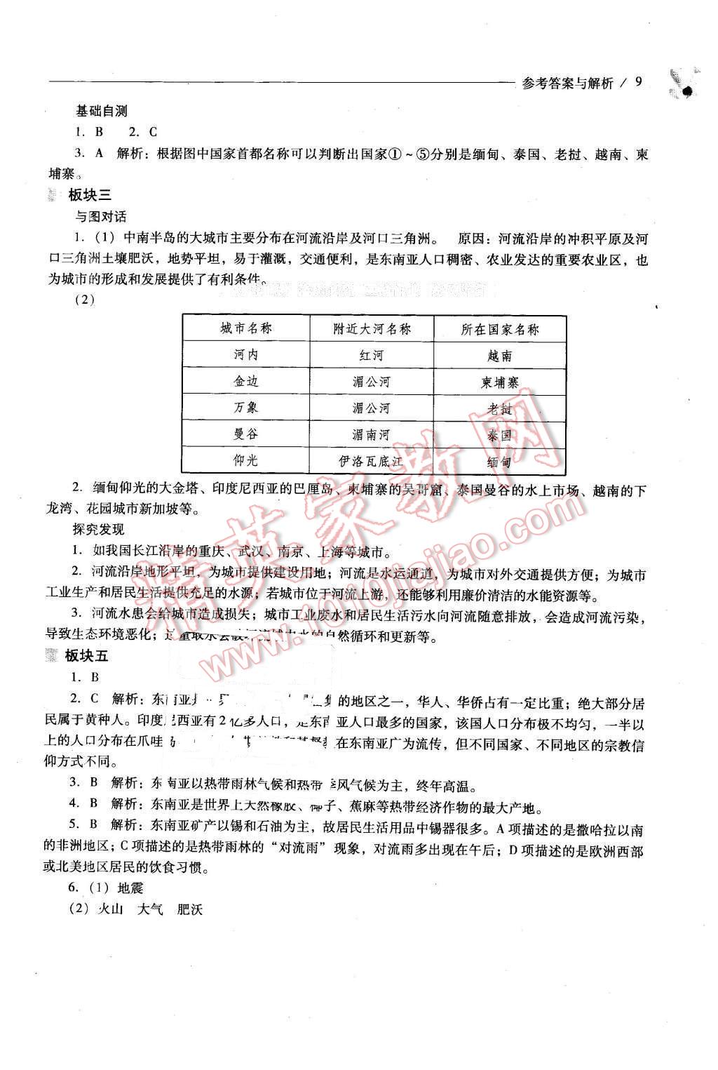 2016年新课程问题解决导学方案七年级地理下册人教版 第9页