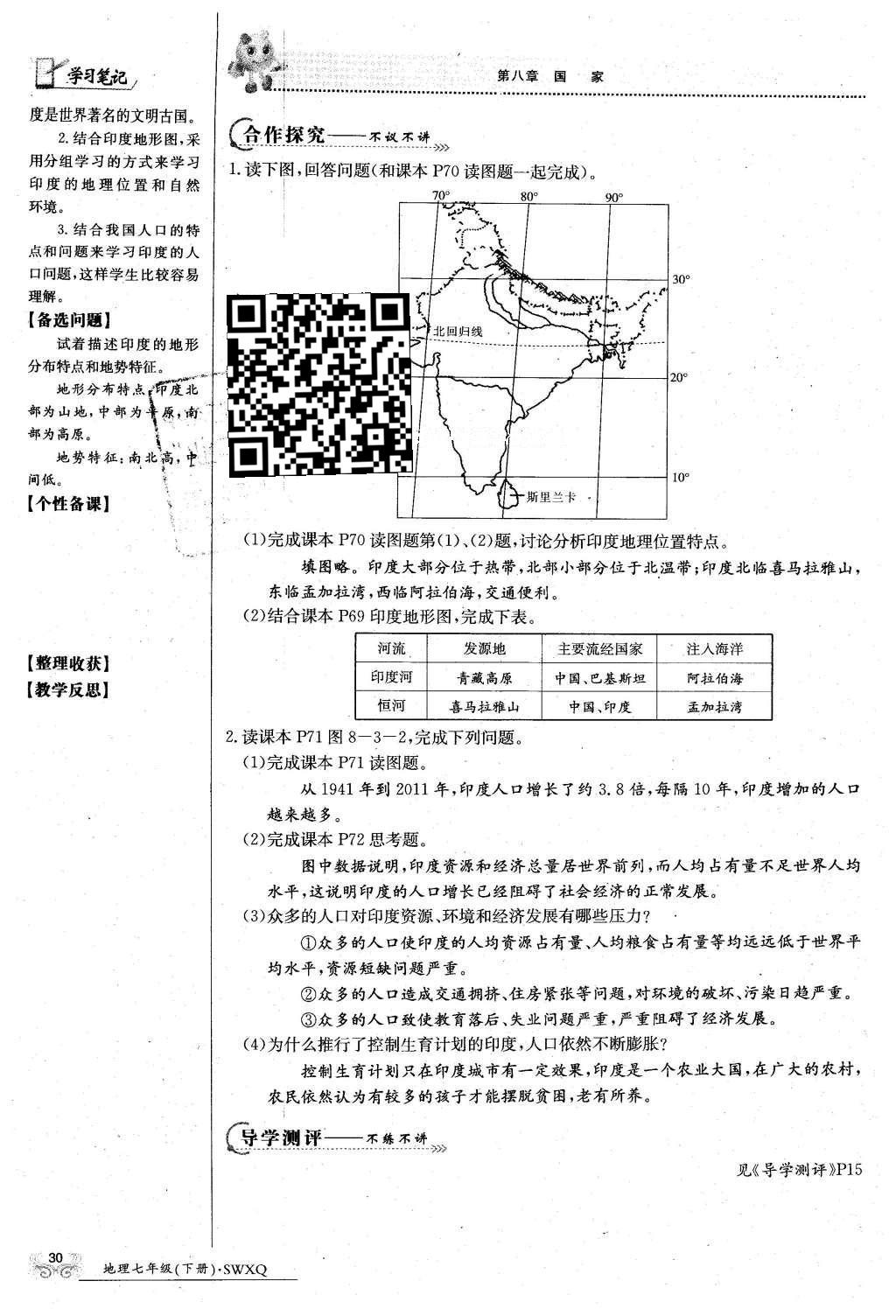 2016年金太陽導(dǎo)學(xué)案七年級(jí)地理下冊(cè)商務(wù)星球版 第44頁