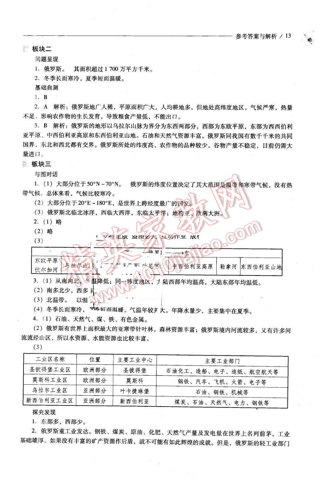 2016年新课程问题解决导学方案七年级地理下册人教版 第13页