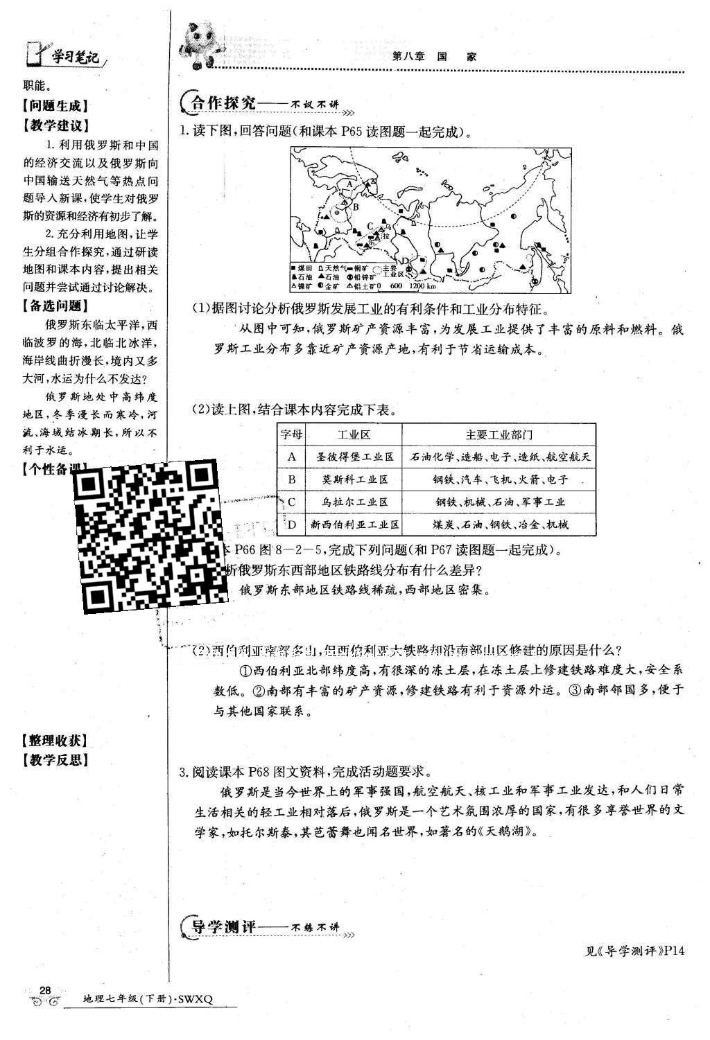 2016年金太陽導(dǎo)學(xué)案七年級地理下冊商務(wù)星球版 第42頁