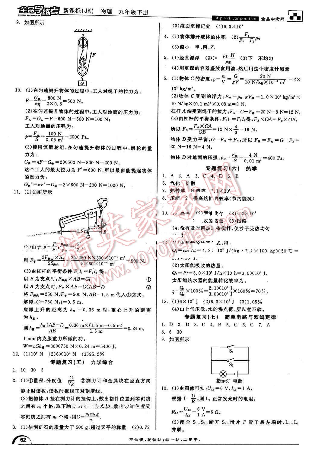 2016年全品學(xué)練考九年級物理下冊教科版 第12頁