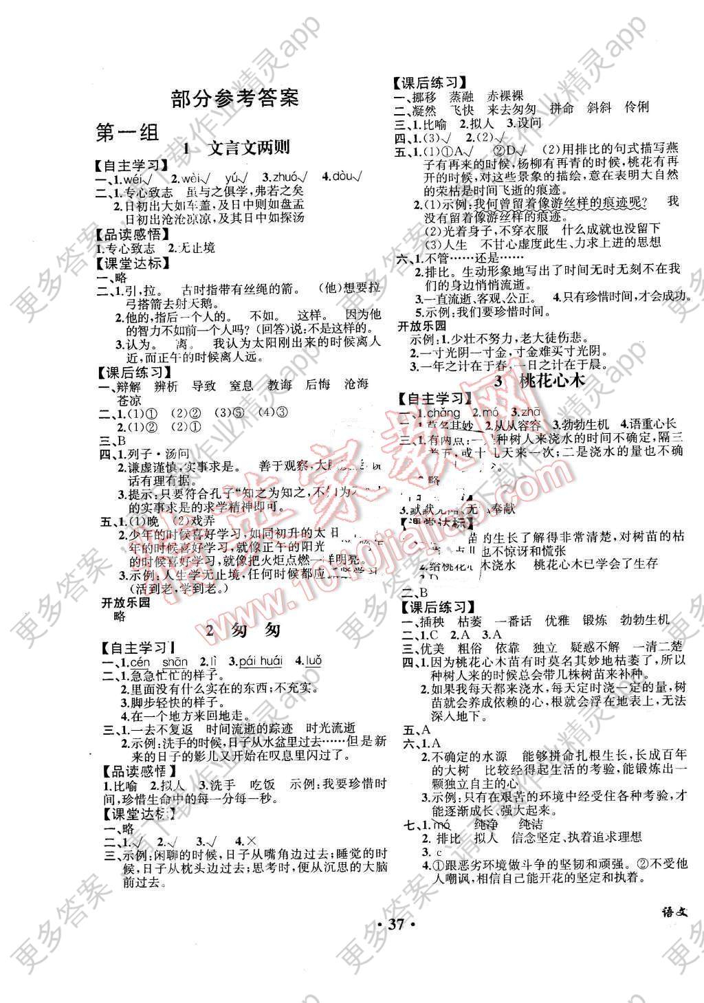 2016年胜券在握同步解析与测评六年级语文下册人教版重庆专版答案