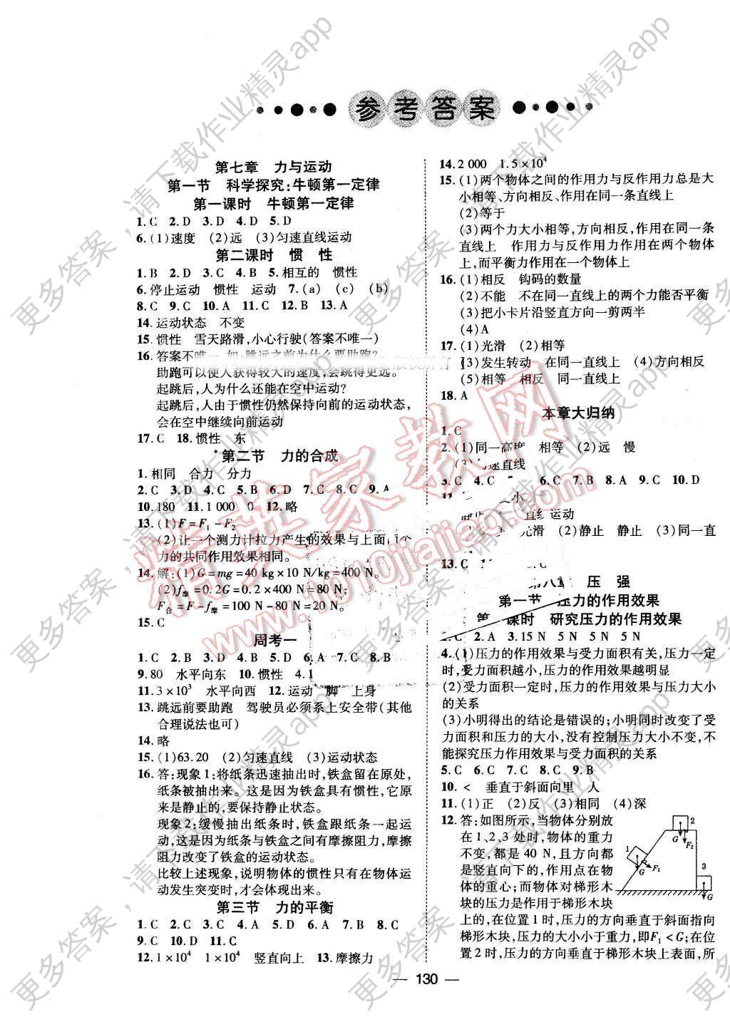 2016年助教型教辅领航课堂八年级物理下册沪