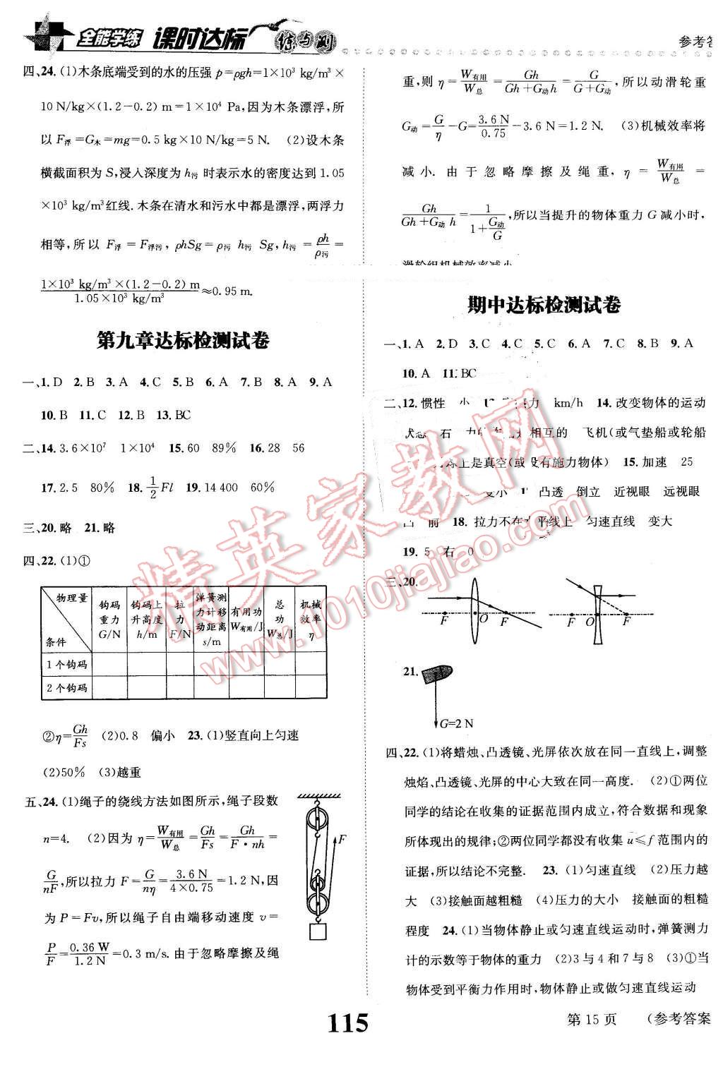 2016年課時達標練與測八年級物理下冊北師大版 第15頁