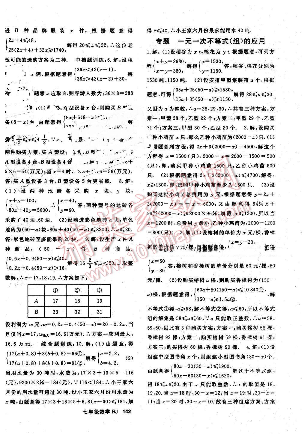 2016年名師大課堂七年級數(shù)學(xué)下冊人教版 第10頁