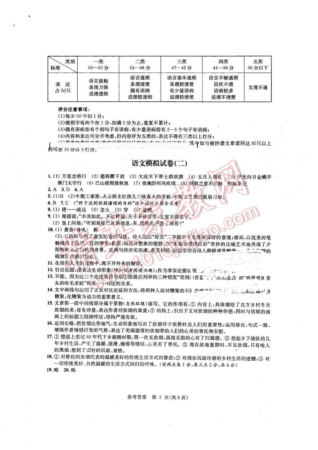 2016年優(yōu)學(xué)有道綠色互動空間九年級語文下冊 第2頁