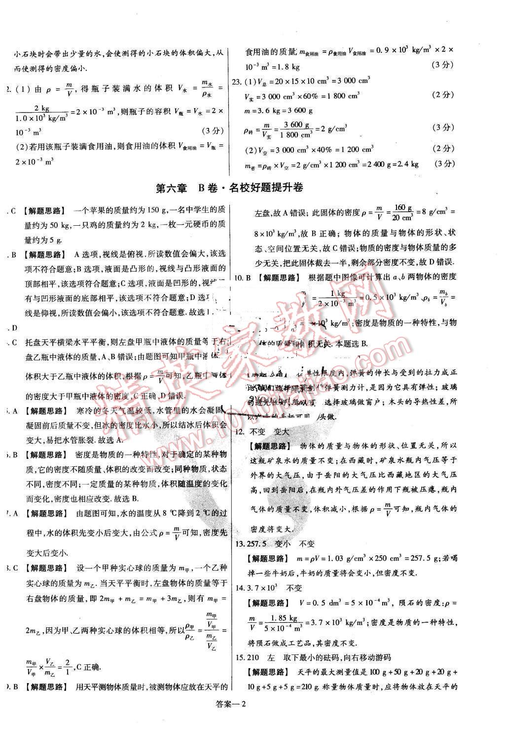 2016年金考卷活頁(yè)題選八年級(jí)物理下冊(cè)蘇科版 第2頁(yè)