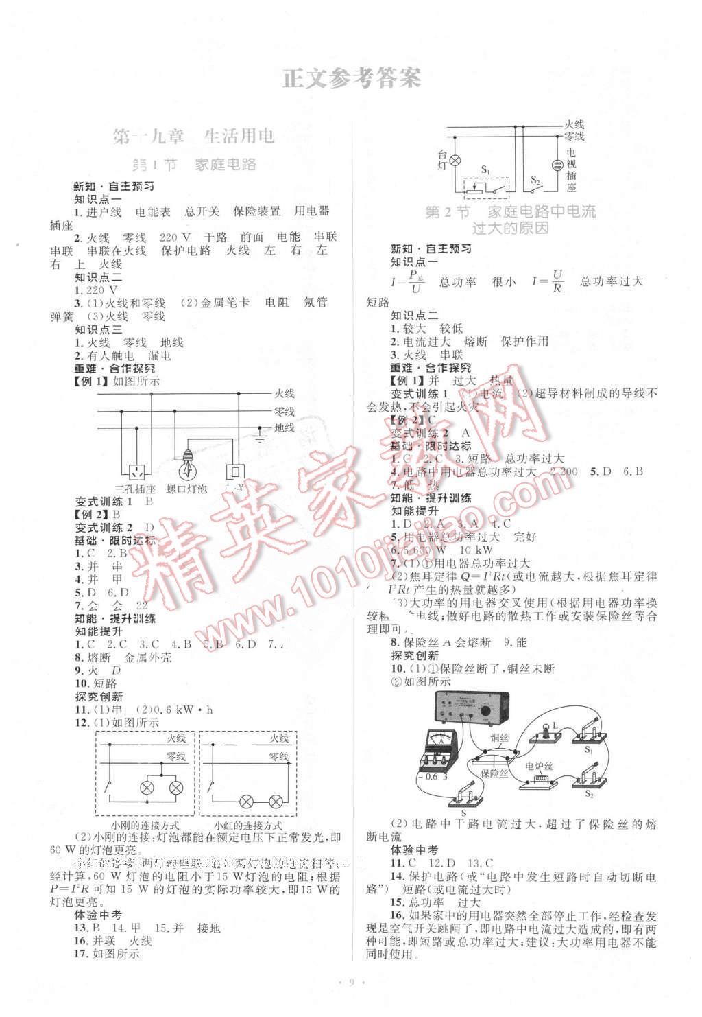 2016年新課標(biāo)初中同步學(xué)習(xí)目標(biāo)與檢測(cè)九年級(jí)物理下冊(cè)人教版 第1頁(yè)