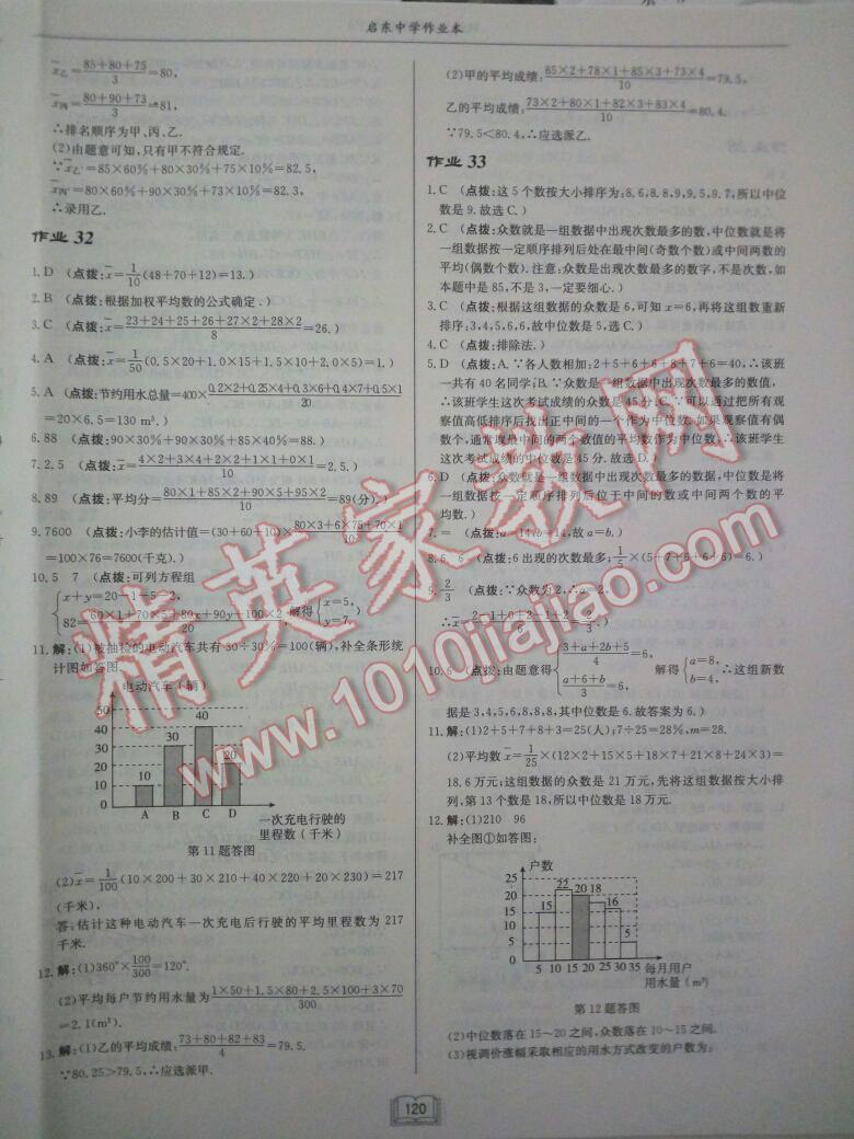 2014年啟東中學(xué)作業(yè)本八年級數(shù)學(xué)下冊華師大版 第20頁