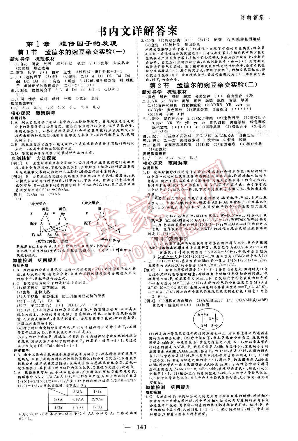 2016年优化探究同步导学案生物必修2人教版 第1页