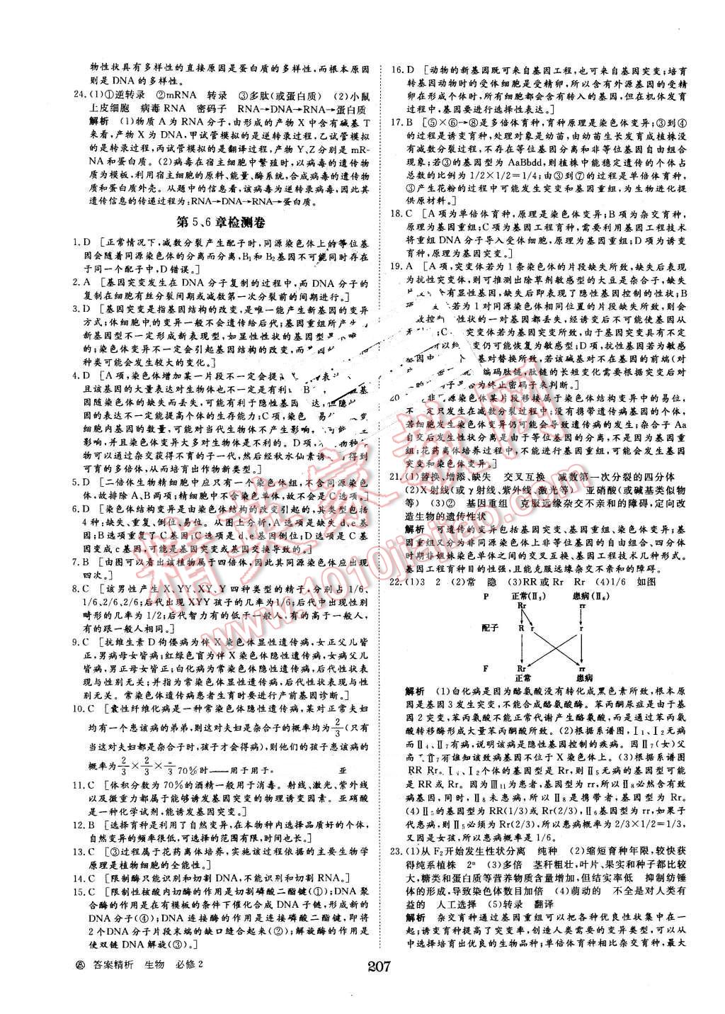 2015年步步高学案导学与随堂笔记生物必修2人教版 第35页