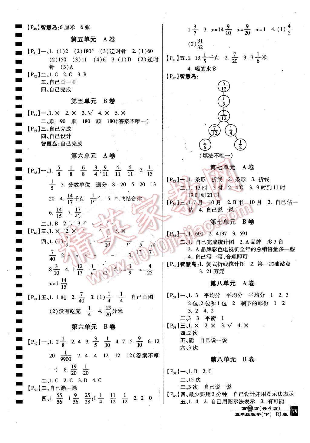 2016年最新AB卷五年級數(shù)學(xué)下冊人教版 第3頁