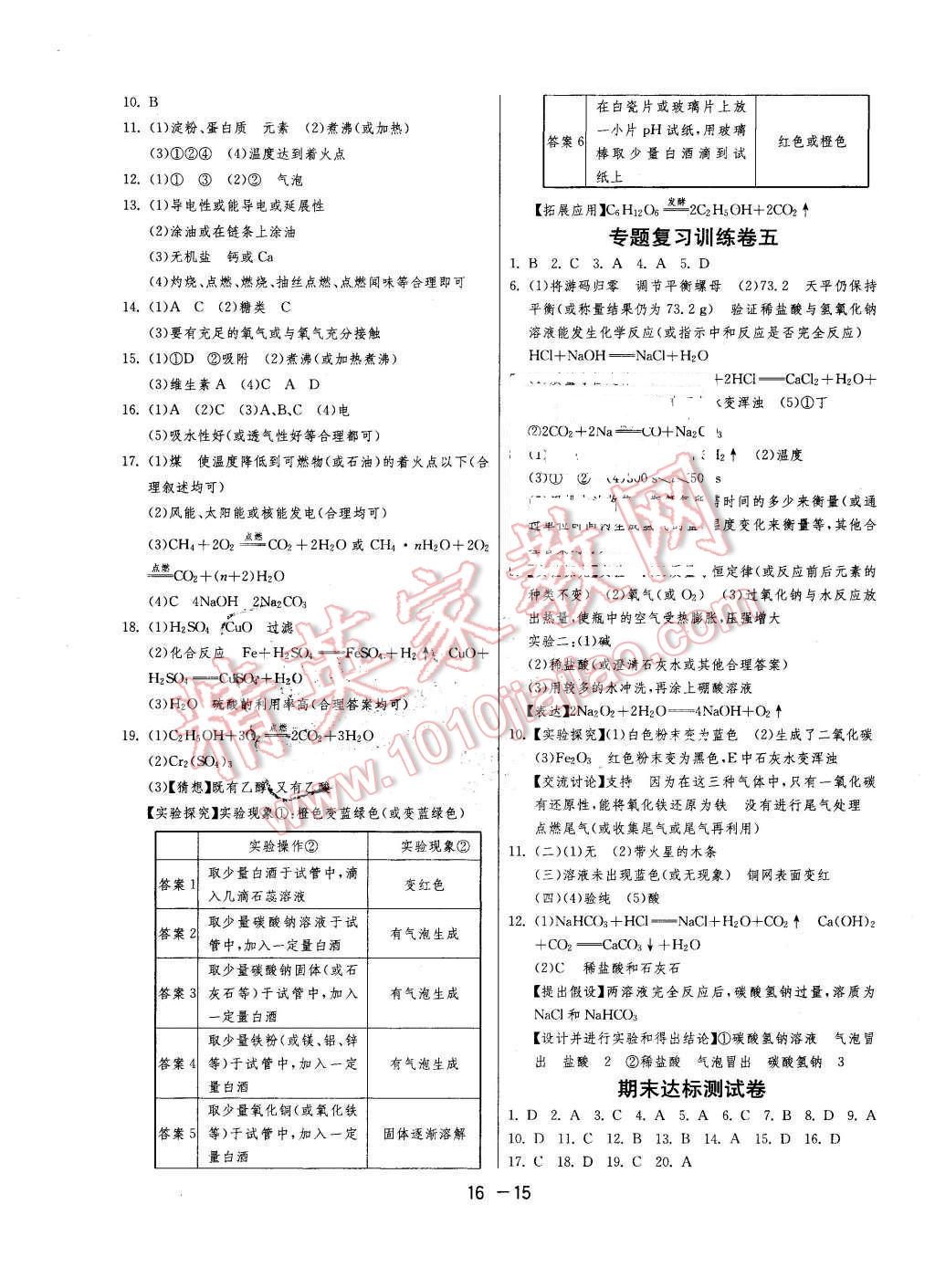 2016年1課3練單元達(dá)標(biāo)測試九年級(jí)化學(xué)下冊(cè)人教版 第15頁